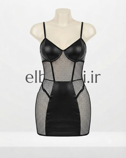 Sleepwearلباس خواب لاتکس طرح چرمی توری زنبوری 2093 فنردار